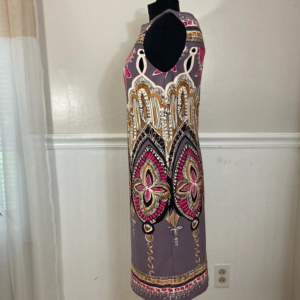 Suzi Chin for Maggie Boutique Sleeveless Dress with an abstract, artsy print s 6